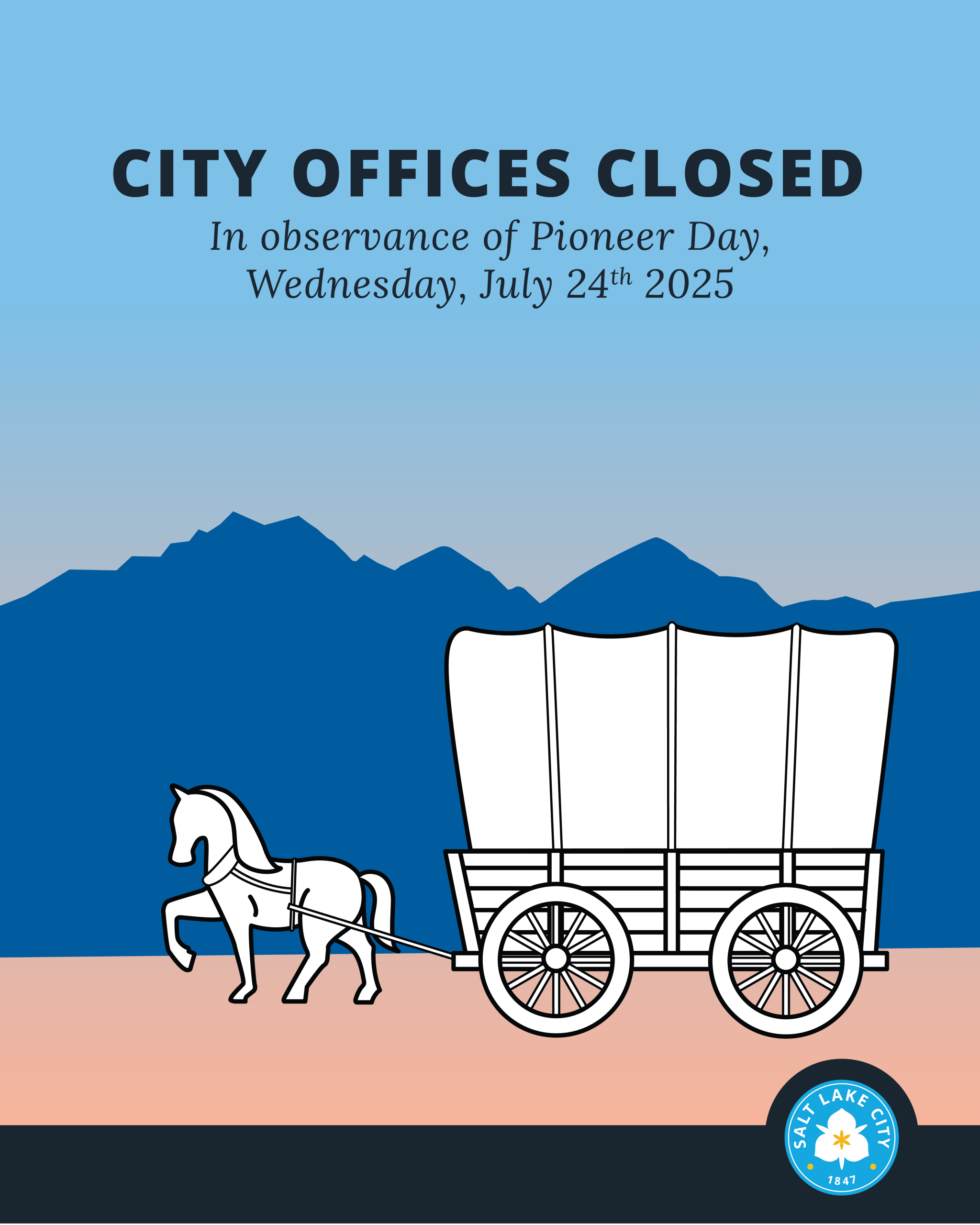 City Offices closed on Pioneer Day