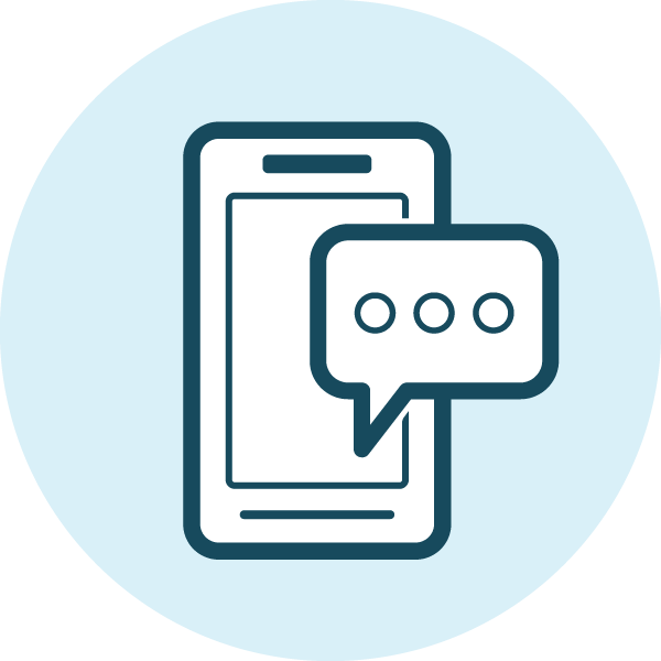 Simple phone with text message icon