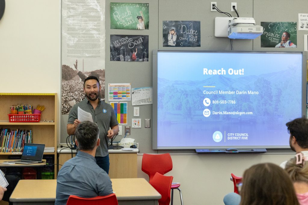 Man teaching a class