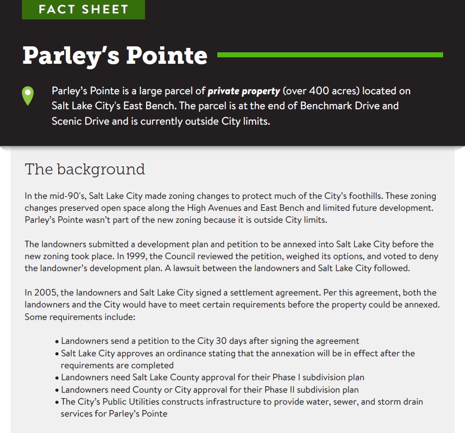 Parley's Pointe Fact Sheet