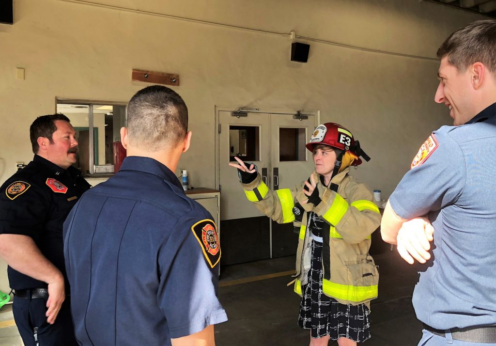Council Member Amy Fowler visits some of District 7's first responders.