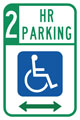 2 hour handicap parking sign