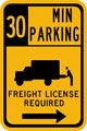30 minute freight parking sign