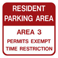 residential parking area sign