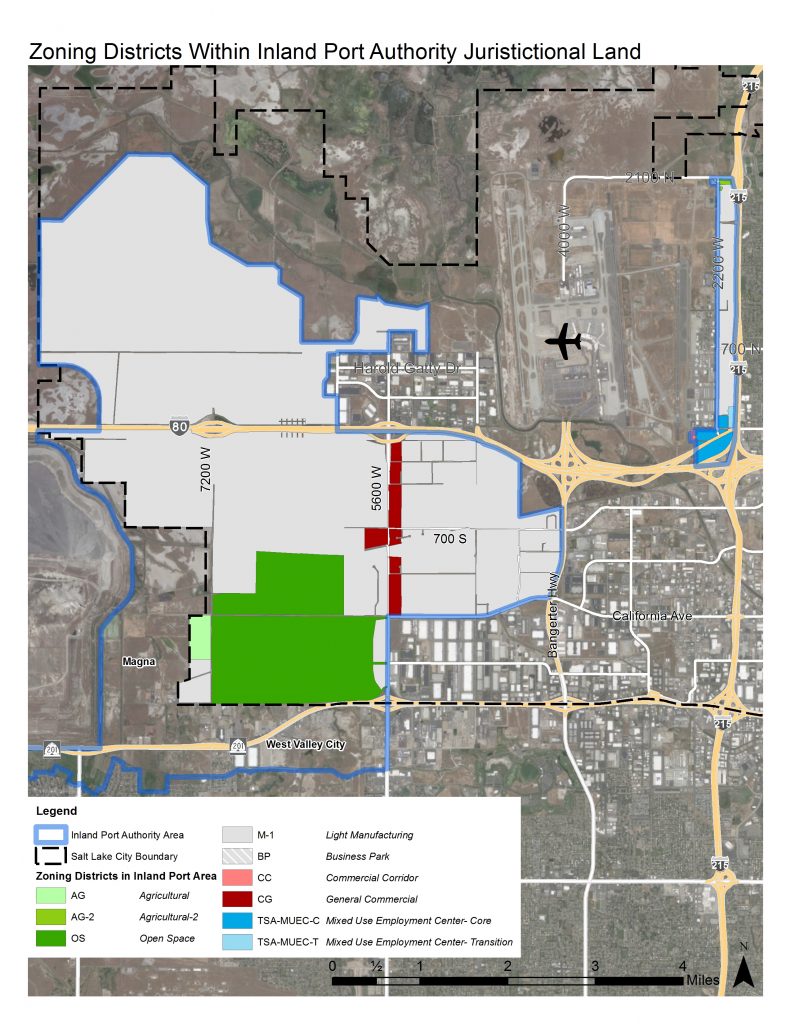 Map of Zoning Districts within Inland Port Authority 