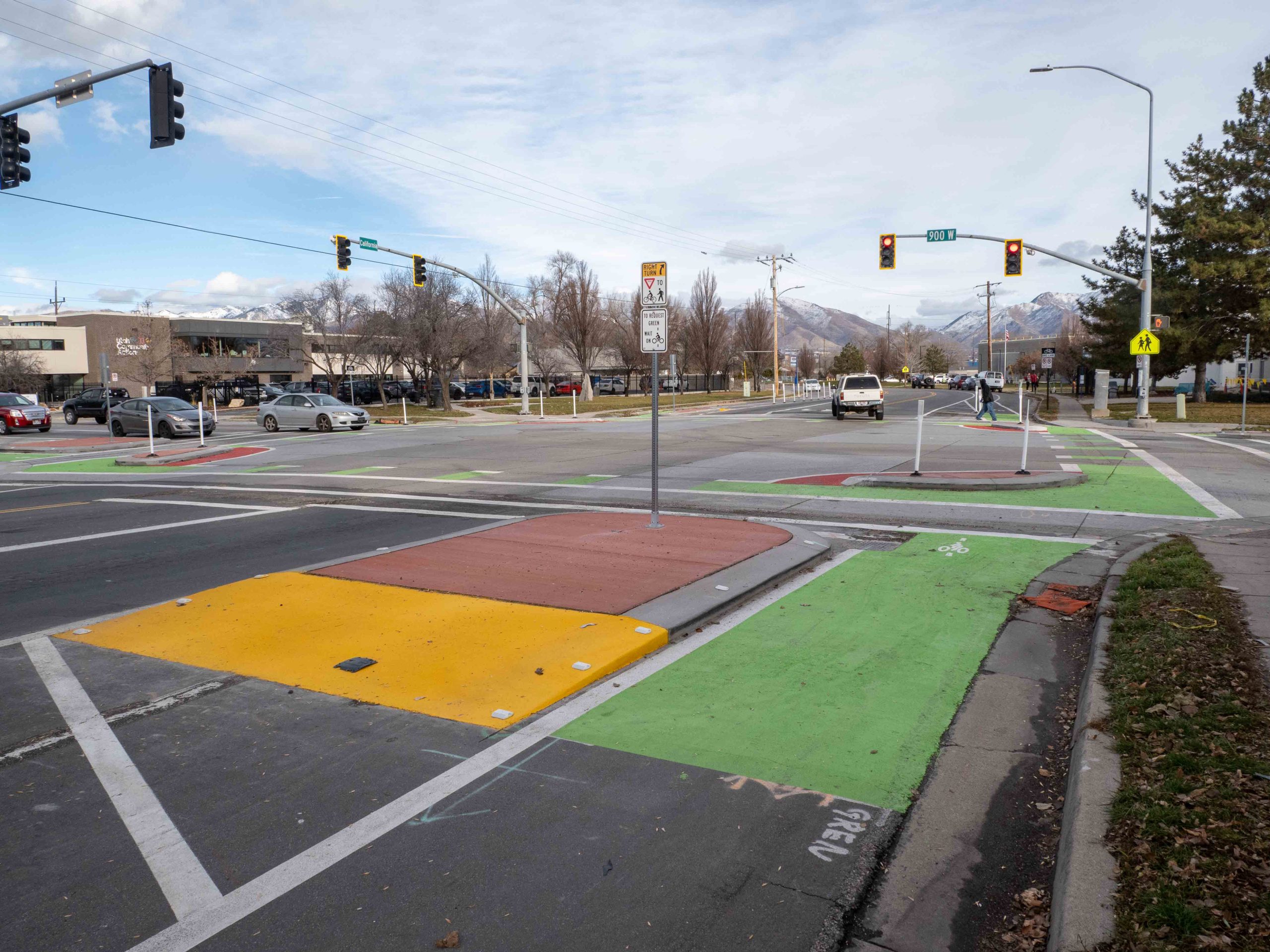 The improvements made to the intersection of 900 West and California.