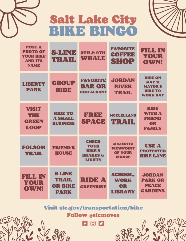 A bicycle bingo board.