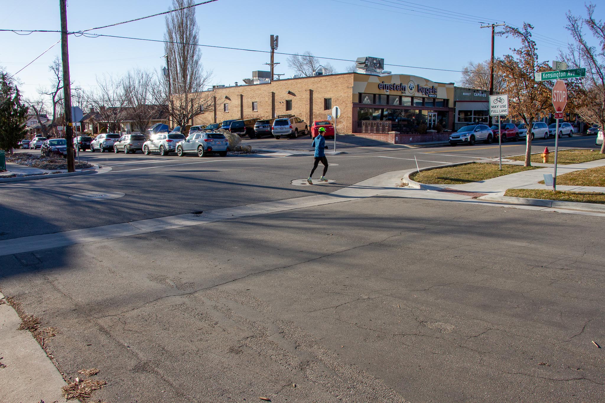 A photo of a person running near the 15th and 15th neighborhood node.