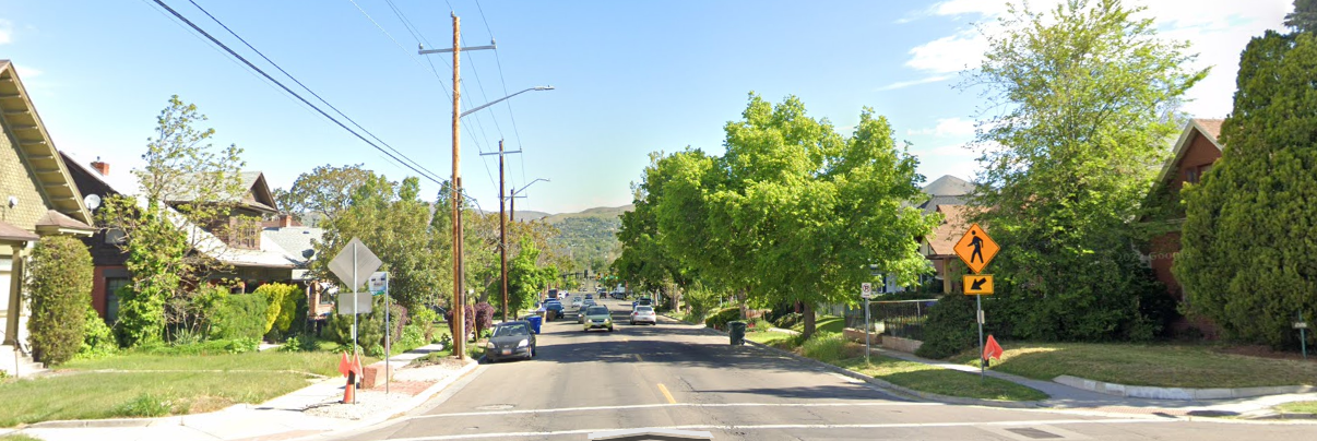 Flagged Crosswalk at intersection of 900 E and Belmont Avenue