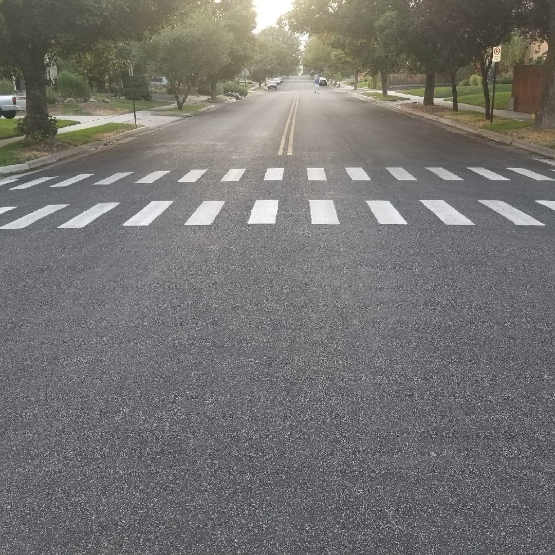 A painted crosswalk