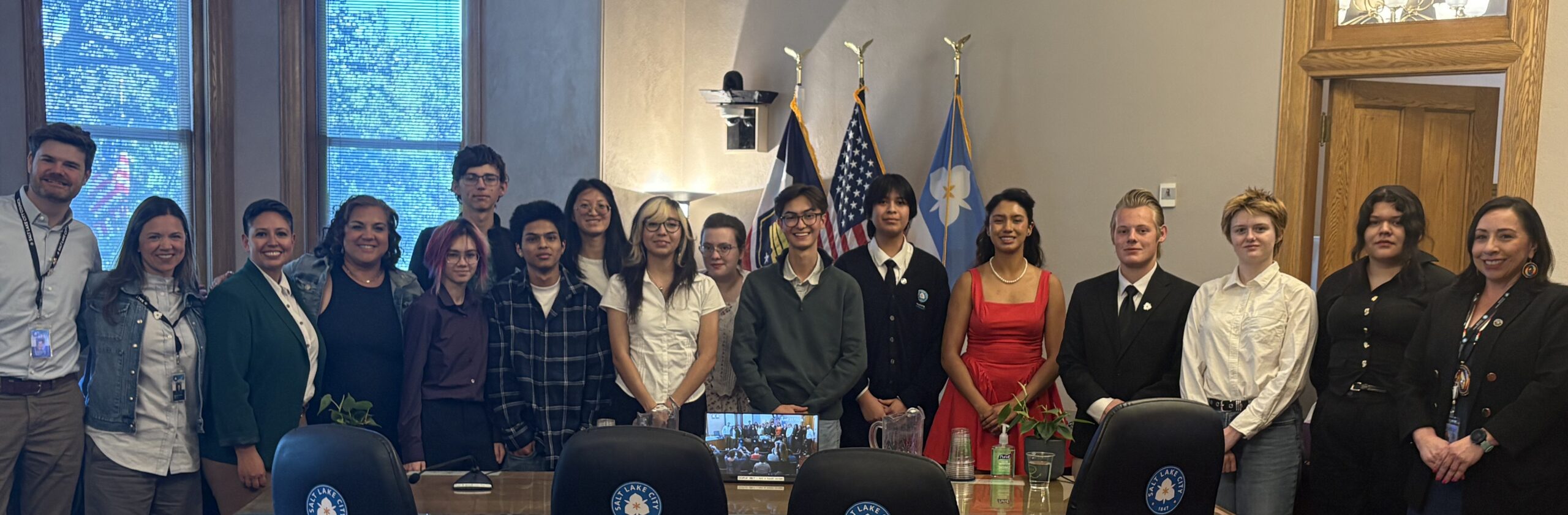 Photo of Councilmembers and YouthCity Government high school students advocating for Salt Lake City. 