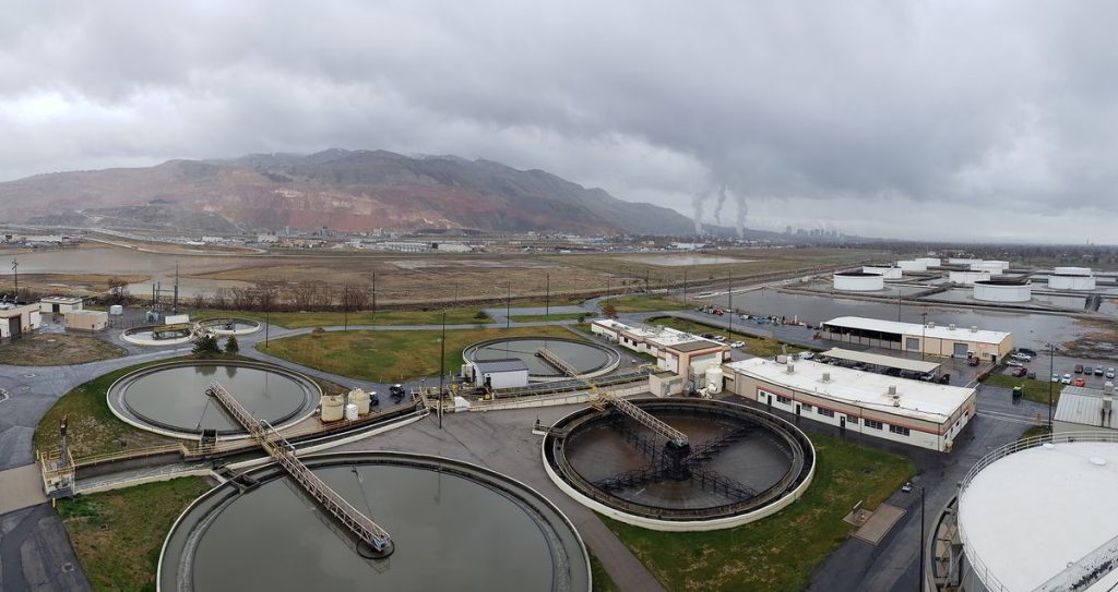 Overheada view of the water reclamation site