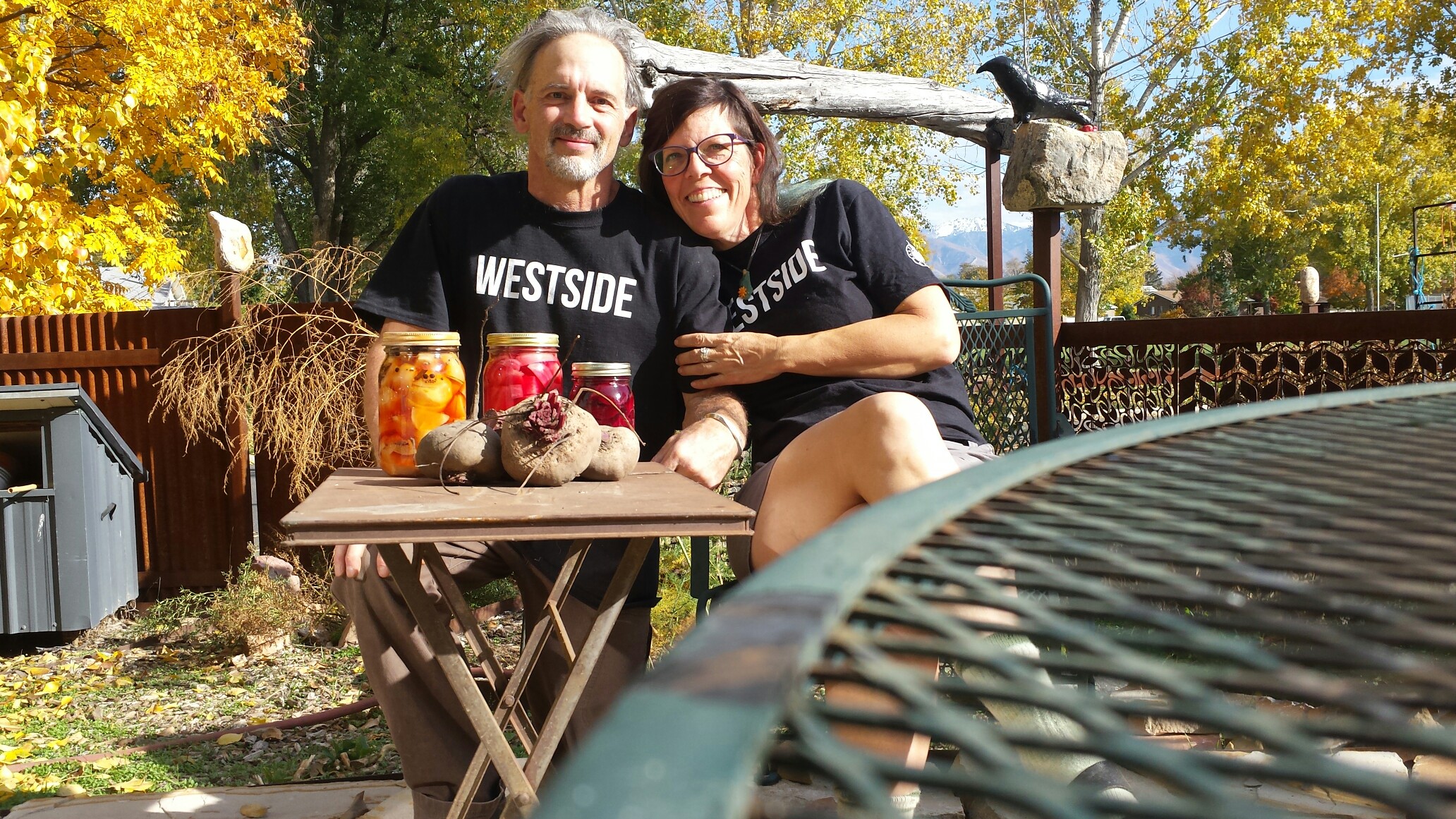 Linda and Mark wear their WESTSIDE shirts with pride
