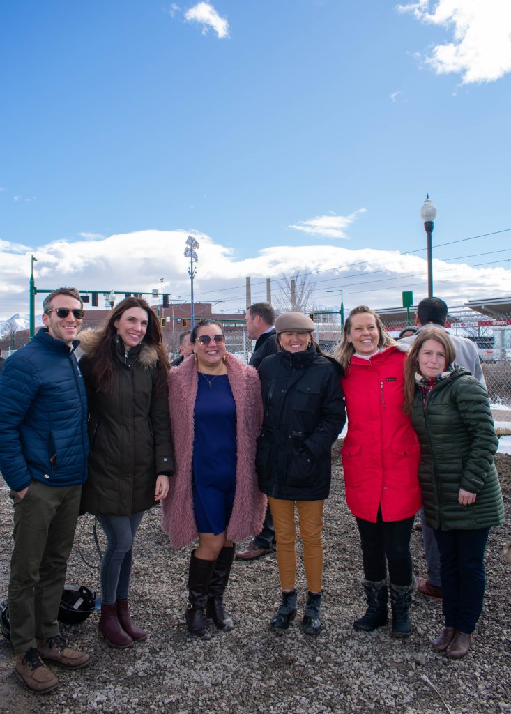District 1 Council Member Victoria Petro and District 4 Council Member pose with others at the SPARK! Mixed Use Development project.