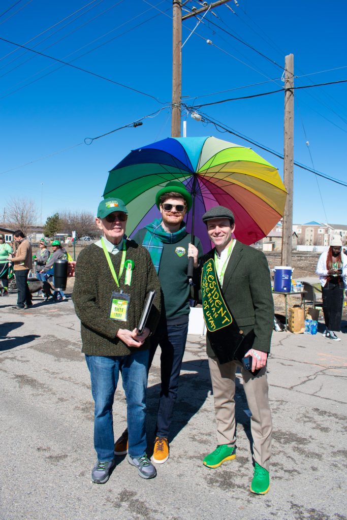 District 3 Council Member Chris Wharton posing with people at the parade.