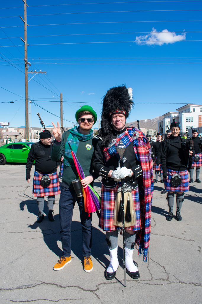 District 3 Council Member Chris Wharton posing with people at the parade.