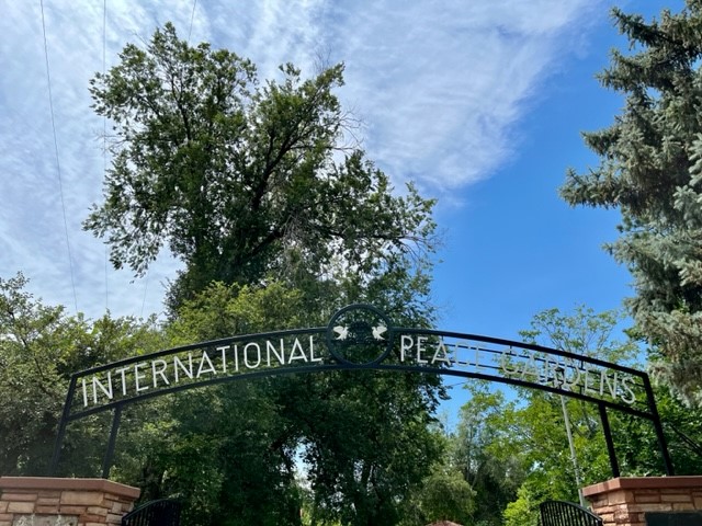 International Peace Garden main gate.