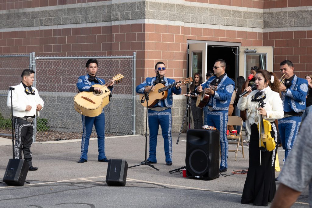 Mariachi band performing.