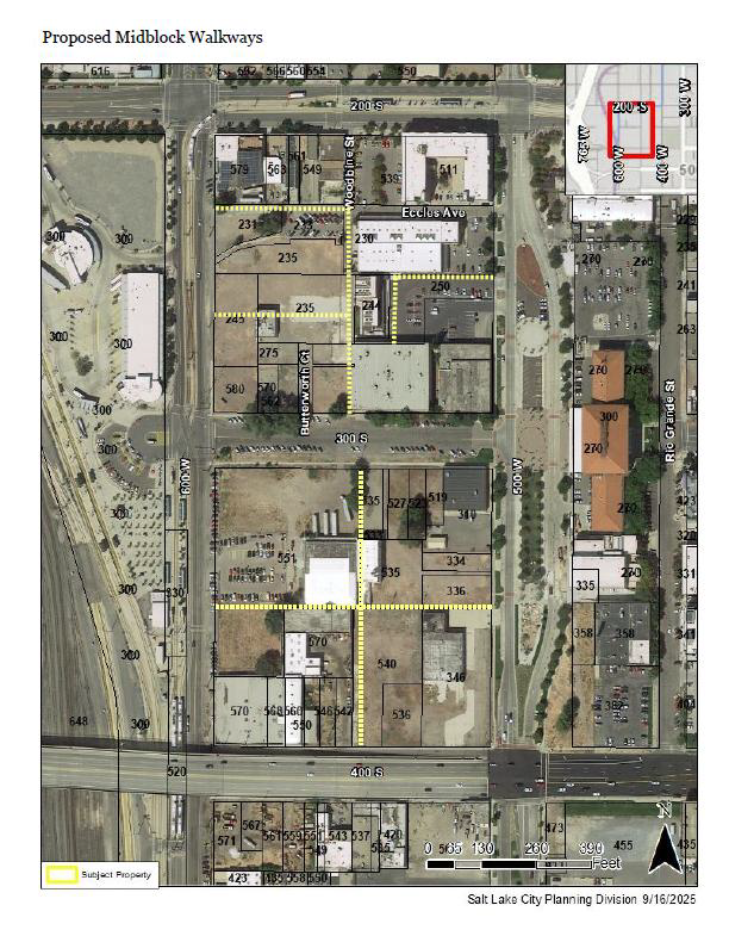 Proposed Midblock Walkway Salt Lake City Planning Division 9/16/2025 
