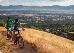 Riding bicycles in Salt Lake City