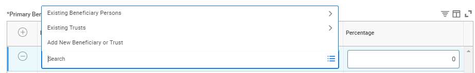Add Beneficiary in Workday