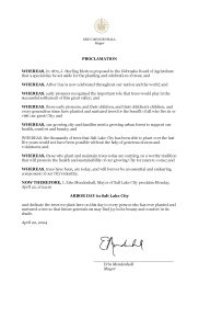 Image of the Arbor Day proclamation