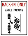 back in only angle parking sign