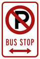 no parking bus stop sign