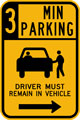 3 minute parking passenger loading  sign