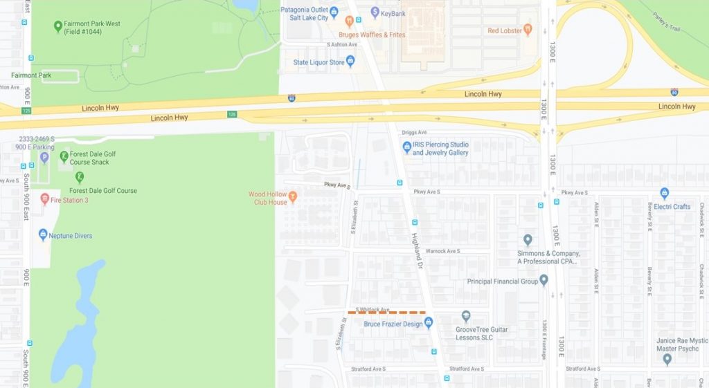 A map of the Whitlock Ave project area.
