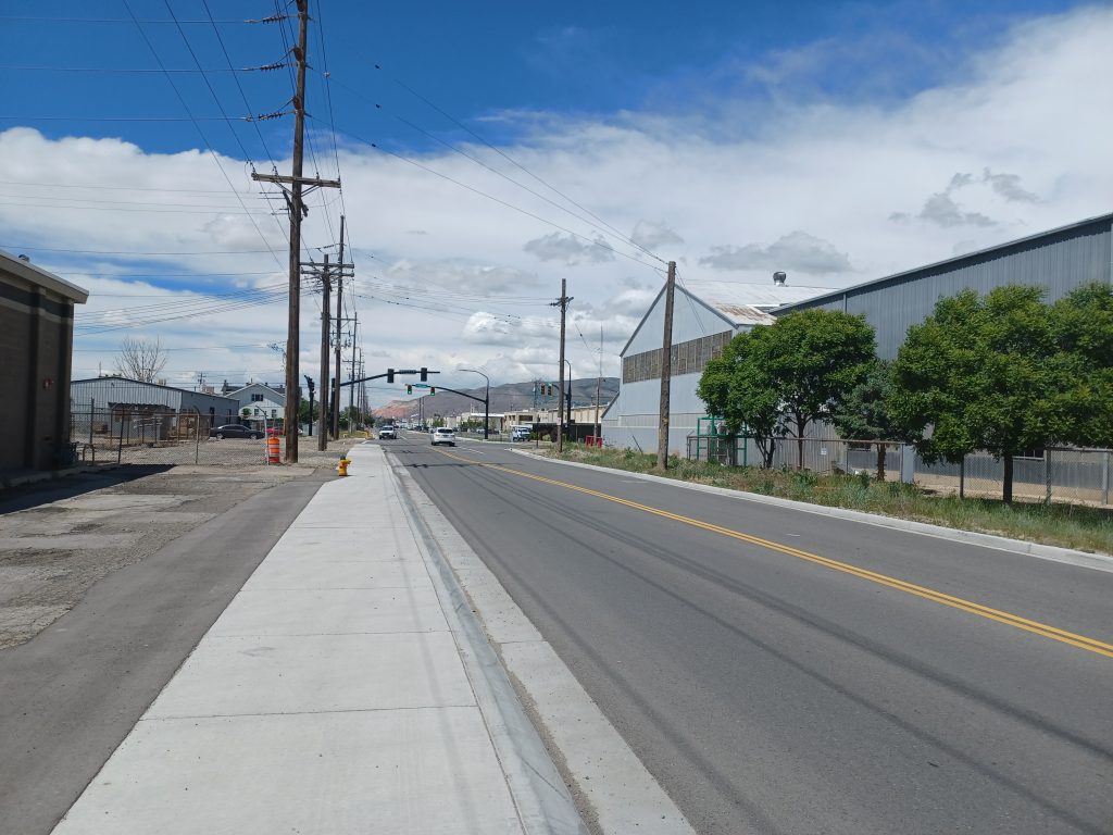 Smooth pavement on 700 West following the reconstruction project.