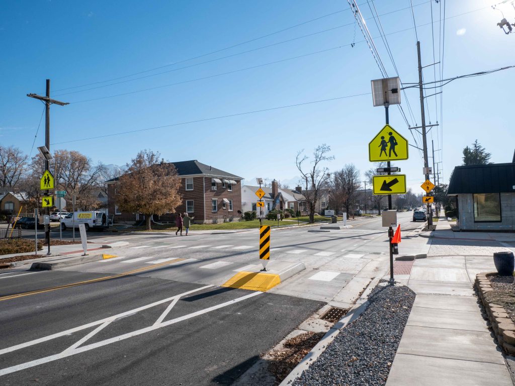 A raised intersection on 1100 East, the first of its kind in Salt Lake City!