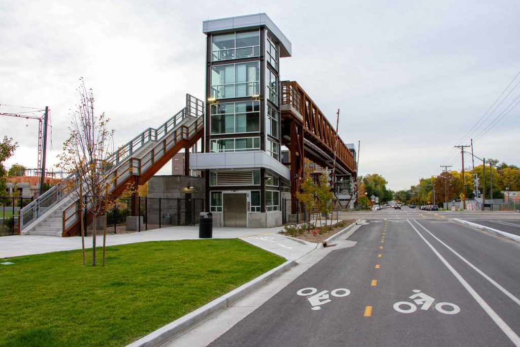 Image of the 300 North pedestrian bridge.