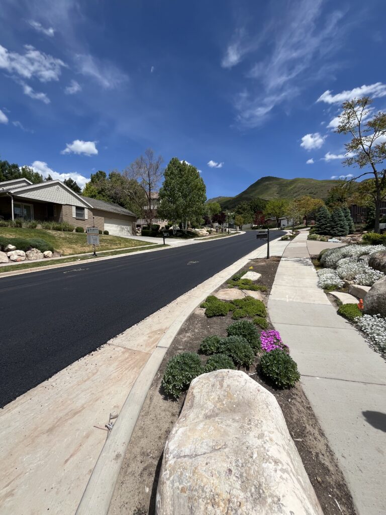 Image of the finished reconstruction on Chancellor Place looking east up the cul-de-sac.