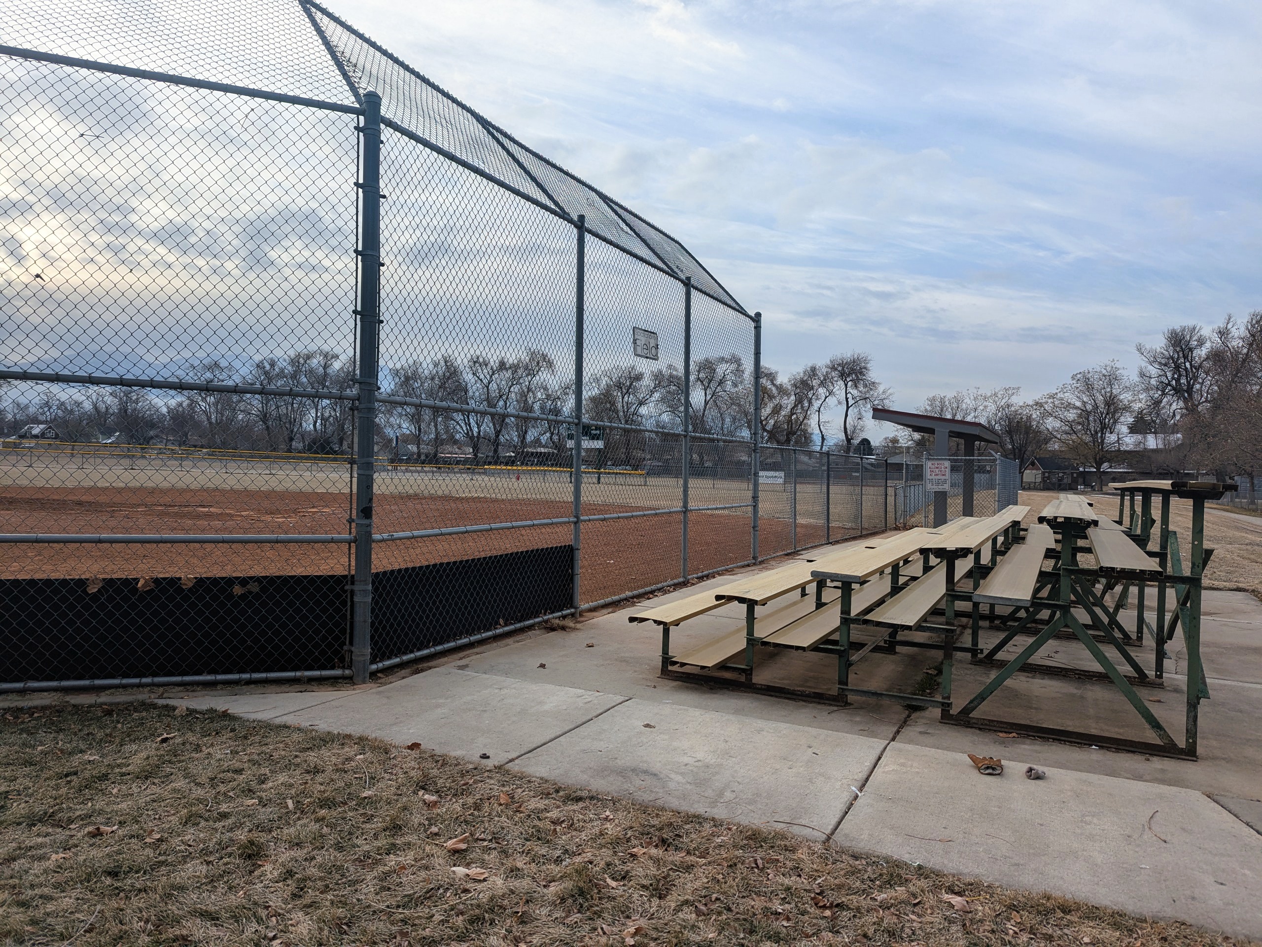 Photo shows a baseball diamond at Herman Franks Park