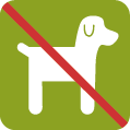 silhouette of a dog, with a red bar over it