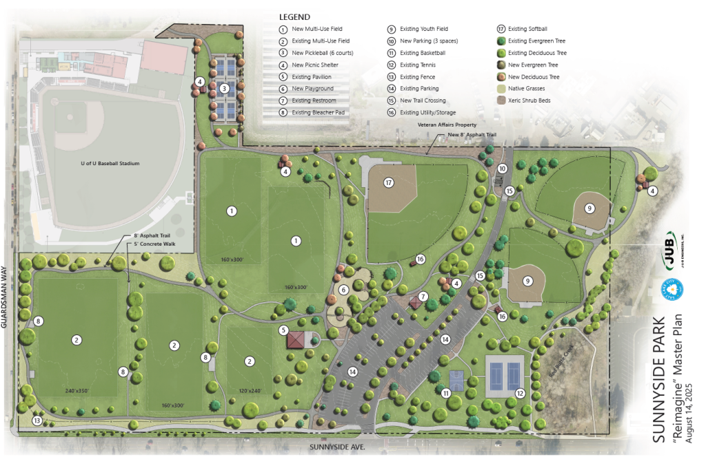 Rendering of the final sunnyside park concept design.