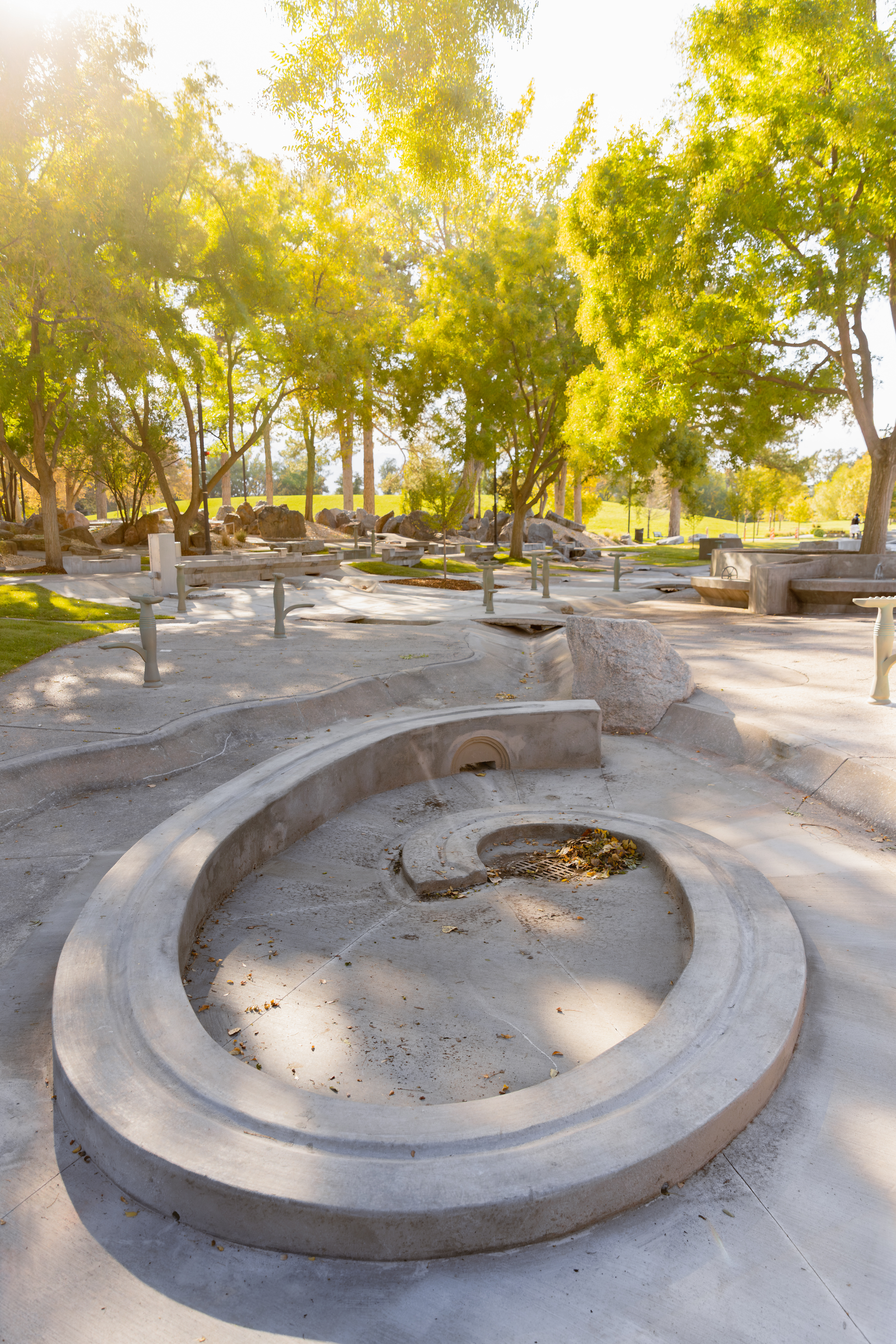 an art installment in the middle of a  park area