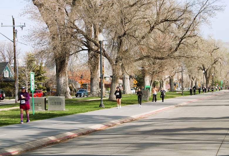 People running at Liberty Park