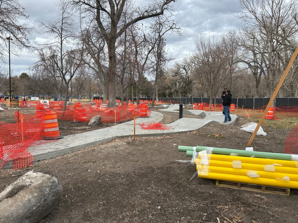 Wiggly walk construction at Rotary Play Park