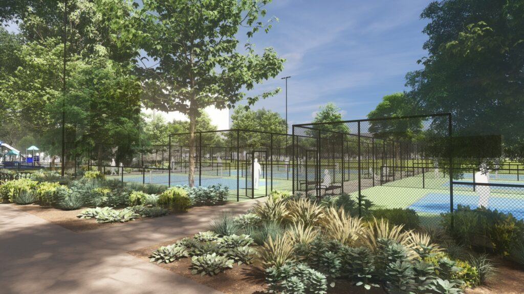 Pioneer Park rendering pickleball courts