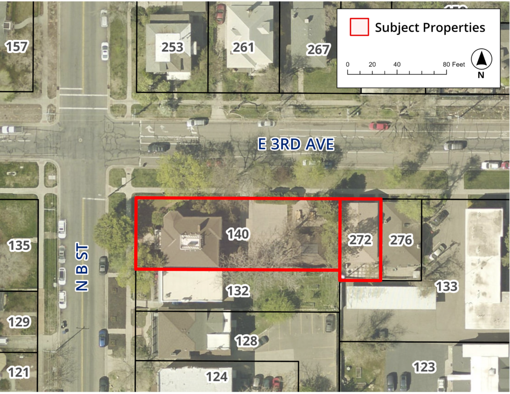 Vicinity Map of Properties Under Consideration.