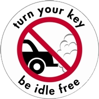 Turn Your Key Be Idle Free signage example