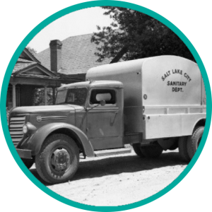 Salt Lake City historical waste collection hauler truck