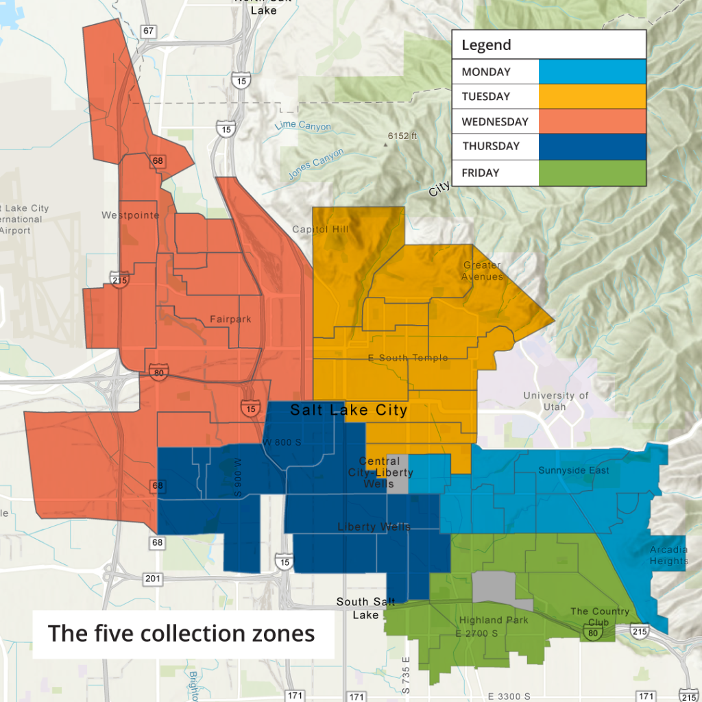 Map of 5 collection zones.