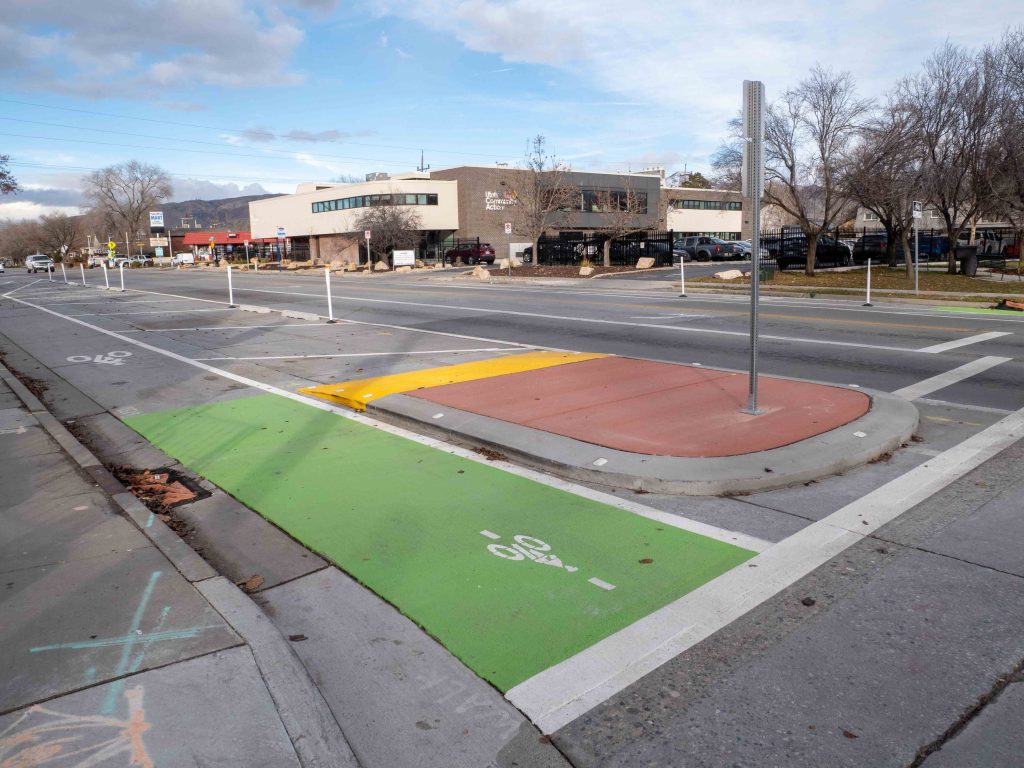 The improvements made to the intersection of 900 West and California.