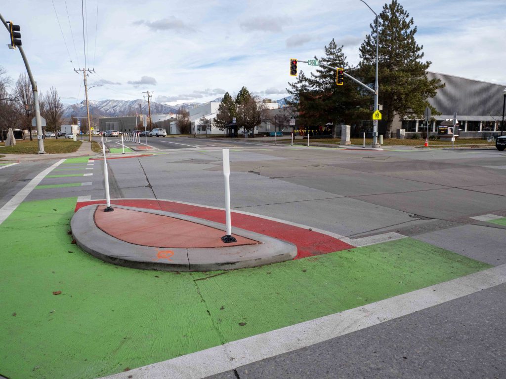 The improvements made to the intersection of 900 West and California.