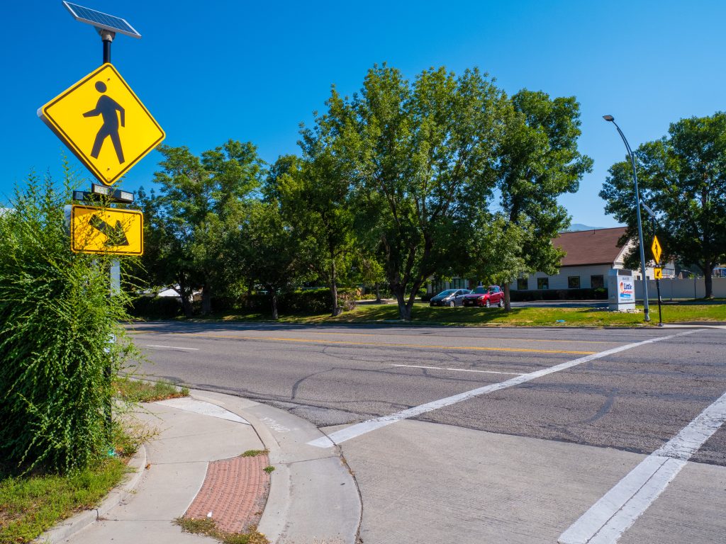 A picture of the enhanced crosswalk at Zenith Avenue and Richmond Street.