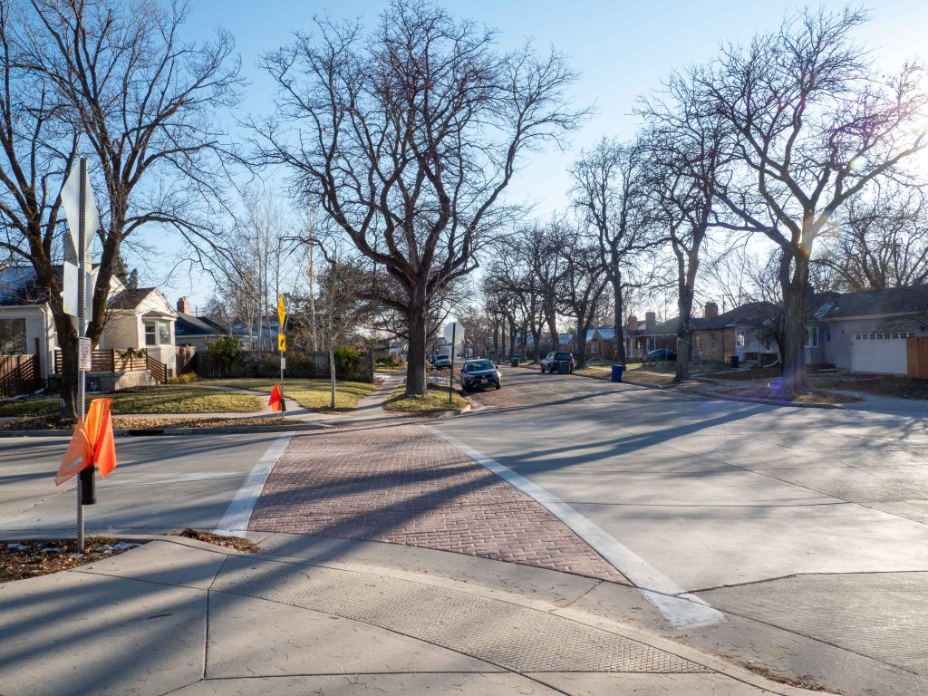 A photo of a speed cushion on 1300 South.