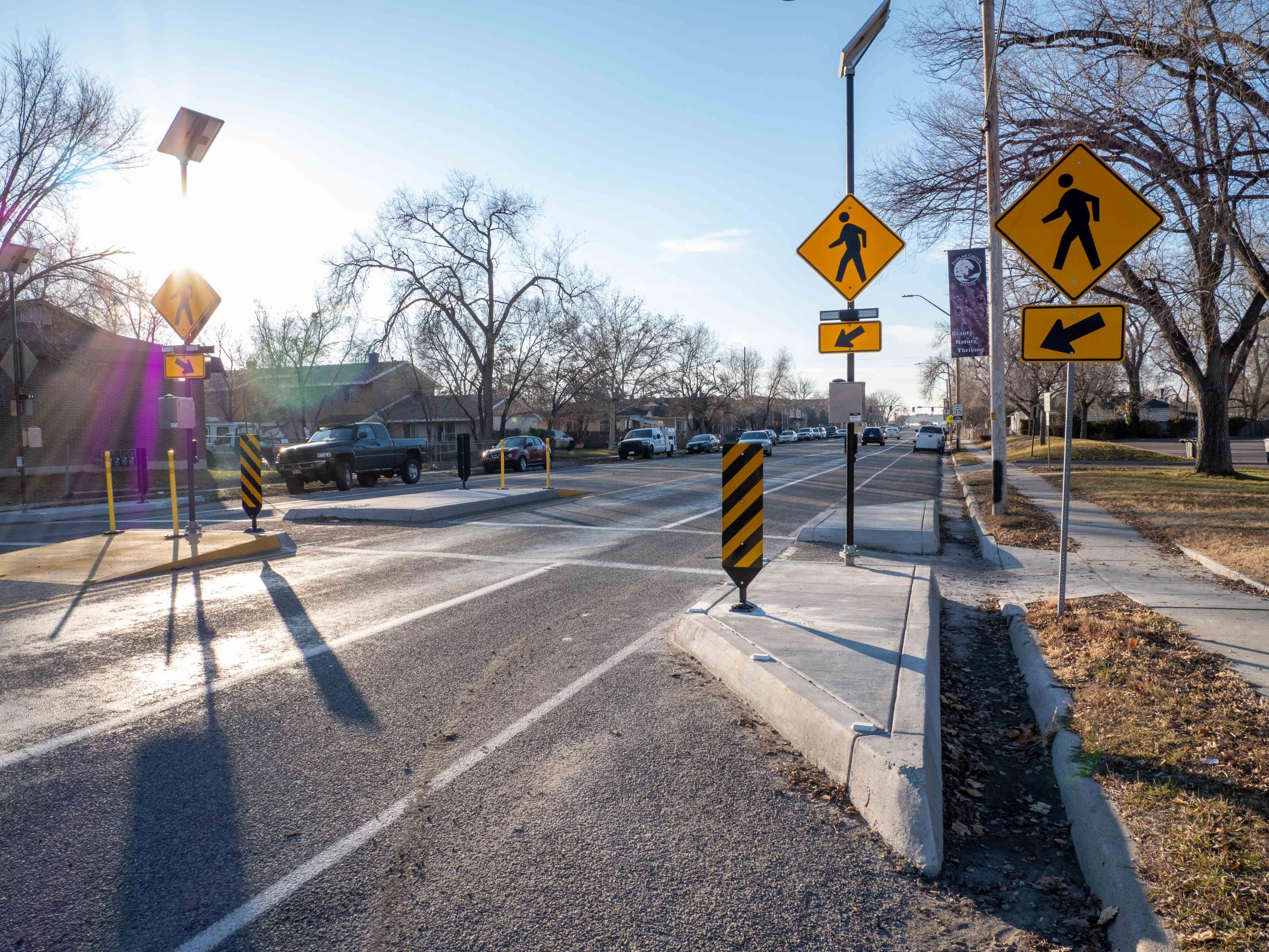 A picture of an improved crosswalk on 400 South